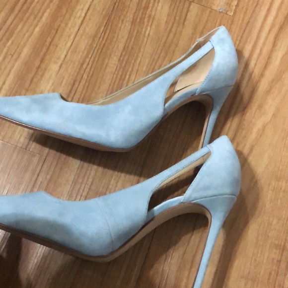 Nine West light blue suede‎ look cutout Favon pump heels size 12 brand new - Picture 4 of 14